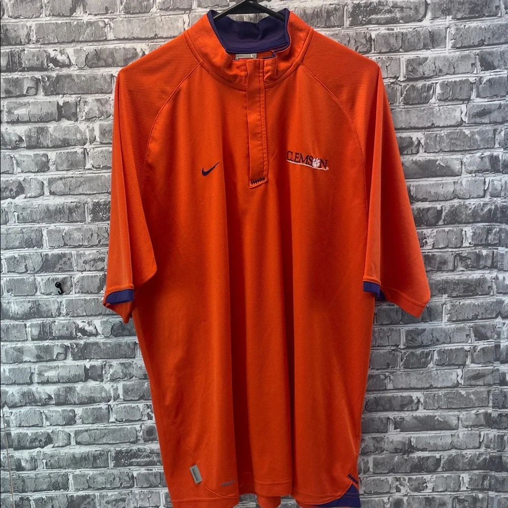 Clemson Tigers Nike Orange Polo  Quarter Zip Shirt for‎ Men